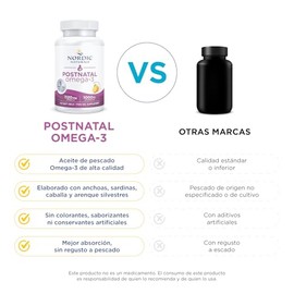 Nordic Naturals Postnatal Omega 3 Sabor Limón 1120 mg de Omega 3 con 1000 UI de Vitamina D3 por Porción 60 Cápsulas Blandas 30 Porciones Suplemento Alimenticio para Mamás Aceite de Pescado No GMO