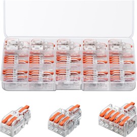 GKEEMARS 26Pcs Compact Splicing Connectors Wire Connectors Kit 2, 3 and 5 Circuit Inline Splices 24-12 AWG (Clear)