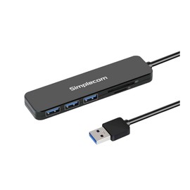 Simplecom CH365 SuperSpeed 3 Port USB 3.0 (USB 3.2 Gen 1) Hub with SD MicroSD Card Reader