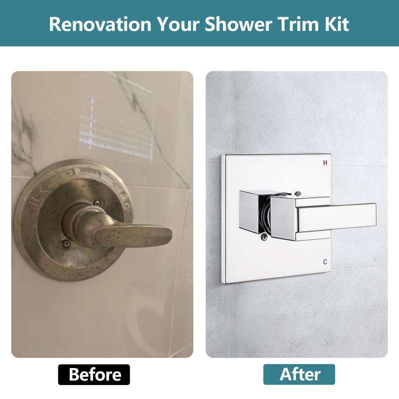 Replacement for Delta 1300/1400 & 13/14 Series Square Shower Trim