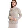 Aran Woollen Mills Womens Chunky Cable Cowlneck Sweater Toast Oat