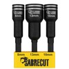 3 x SabreCut SCENDK1 Nut Socket Driver Set HEX to