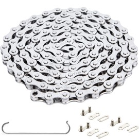 YBEKI 1-Way Bicycle Chain, 1/2 x 11/, 114 Links 3 Pairs Chain Lock