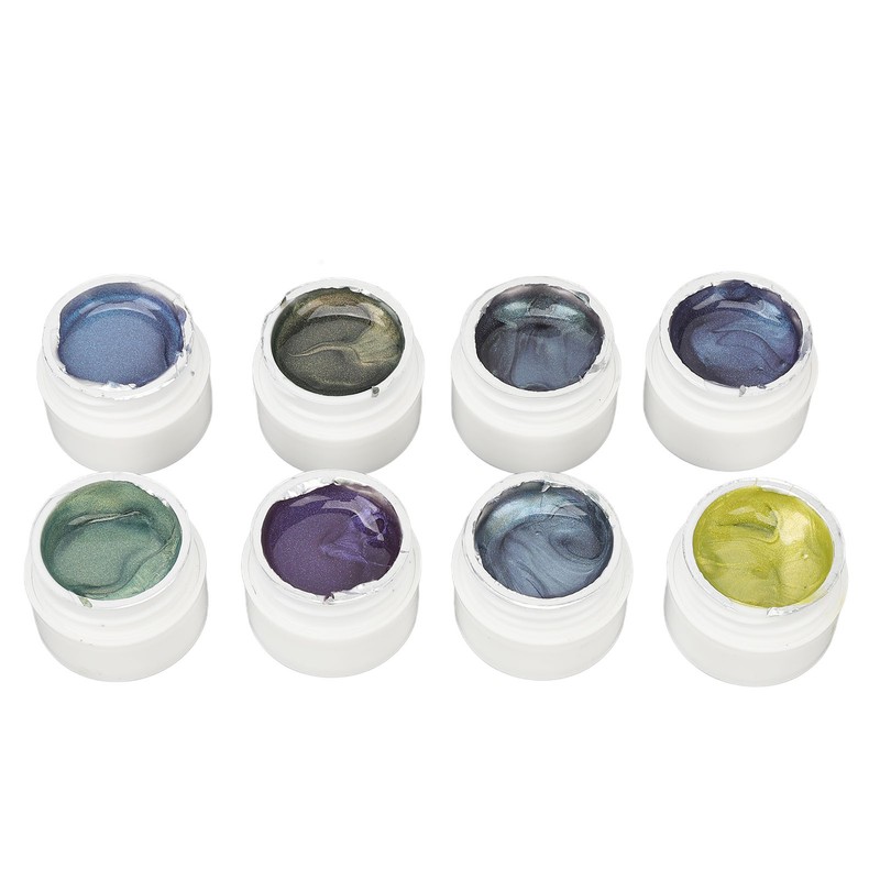Holographic Nail Polish Set 8 Colors Glitter Smoothing Texture Nail