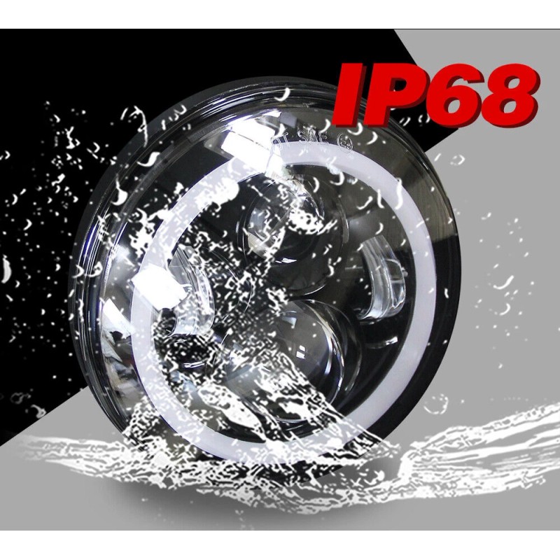 Unbranded 7" Inch LED Headlights + Smoke Tail Lights Combo