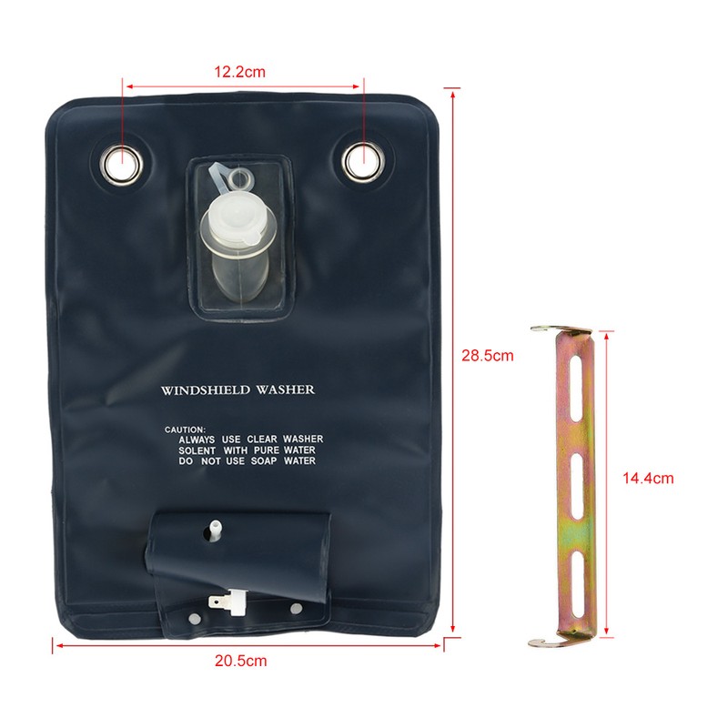 12V Universal Windshield Washer Pump Bag Kit With Jet Button