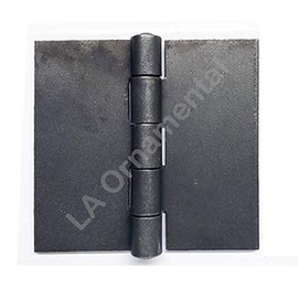 Weldable Solid Steel Heavy Duty Flat Hinges 5 by 5 Inches, Thickness 3/16 inches, Square Steel for gate, Fences and Doors, Lot of 2 Pieces…