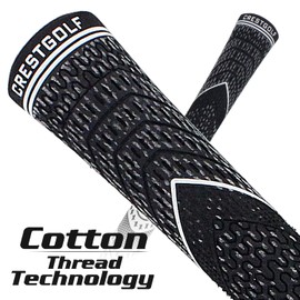 Crestgolf Updated Multi Compound Golf Grips for Golf Clubs Set of 13 More Non-Slip Ecological Cotton Yarn Thread Technology (White, Medium)