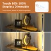 LAPTAIN LED Wood Table Lamp, Irregular Bedside Lamp with Dimmable,