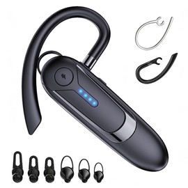 TMGADTDU Bluetooth Headset, Single-Ear Wireless Earpiece with ENC Noise Canceling Mic, 30Hrs Call Time Handsfree Wireless Earbuds, 200 Hrs Standby Time Headphones for iOS Android/Office/Drivin