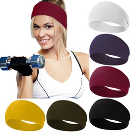 RITOPER White Wide Headbands for Women Non Slip, Super Soft Yoga Running Exercise Head Bands, Elastic Sweat Band Hair Bands for Women's Hair, Womens Headbands Hair Wrap