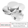 Rhinotuning 83mm(3.27in)/76.4mm(3in) Chrome Silver ABS Car Wheel Center Hub Caps