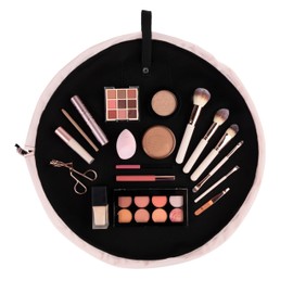 Minky Scrunchie Beauty Bag | Drawstring Makeup Bag | Makeup Organiser | Holiday Essentials for Women | Travel Essentials Women | Heat Resistant Cosmetic Bags | Travel Toiletries