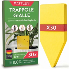 Pattler Trappola Moscerini per Piante da Interno – 30 Pezzi. Trappole Cromotropiche Gialle Adesive a Doppio Lato, Anti Moscerini Piante per Terriccio. Soluzione Efficace e Senza Prodotti Chimici