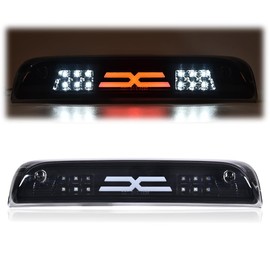 G-PLUS LED 3rd Brake Light Fit for Chevy Silverado 2014-2020/Fit GMC Sierra 2014-2020 X Type Led Bar High Mount Stop Light Rear Tail Cargo Lamps Black Smoked Lens Black Housing Tercera Luz De Freno