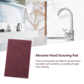 5Pcs/Set Scouring Pads, Abrasive Hand Scouring Pad Industrial Scourer Abrasive Finishing Pads, Scotched Abrasive (red fine)