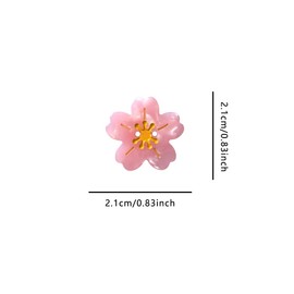 Pink Flower Buttons for Crafts,Acetate Buttons for Sewing,Novelty Button for Clothes,Pack of 6