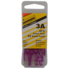 Bussmann (VP/ATC-3-RP) Violet 3 Amp 32V Fast Acting ATC Blade Fuse, (Pack of 25)