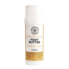 NATURE'S APOTHECARY Di NO a los pies agrietados - Mantequilla para pies de 3 onzas | Hidrata, protege y desodoriza los pies de forma natural, tubo de 