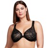 Full Figure Plus Size Wonderwire Front-Closure Stretch Lace Bra Underwire