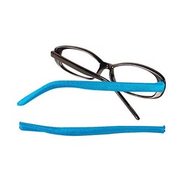 Soft Eyewear Temple Arm Cover Sleeves Add Colors & Designs Eyeglasses Sunglasses for Men, Women & Kids 2 Sizes (Small, Carribean Blue)