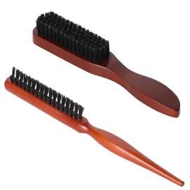 shockassist 2 Boar Bristle Hair Brushes, Boar Bristle Brush, Sleek Bun Brush - Soft Natural Bristles - Large and Small - Hair and Beard Styling, for All Hair Types