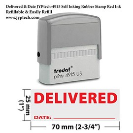 Delivered & Date JYPtech-4915 Self Inking Rubber Stamp Red Ink