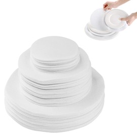 Thick Felt Plate Separators, Set of 192 with 3 Different Sizes Round Plate Protectors Pads Storage Dividers for China Dish Cookware Protecting and Stacking, White