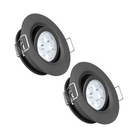 acegoo RV Recessed Swivel Puck Light 12V Overhead LED Spotlight 12 Volt Directional Down Light, 36° Beam Angle Vertical 70° Adjustment, Diameter 2-3/4 Inch (Black 3000K)