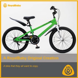 RoyalBaby Freestyle Kids Bike 20 Inch Wheel Bicycle Teens BMX with Dual Hand Brakes Kickstand Boys Girls Ages 6-10 Years, Green
