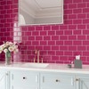VEELIKE 6 Sheets Berry Pink Subway Tile Peel and Stick