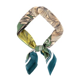 DAMILY Bandana Neckerchief Women's Men's Scarf Faux Silk Scarf Flower Silk Square Scarves Bandanas Head Scarf 70 x 70 cm Colourful, Green/Flower, Unit size