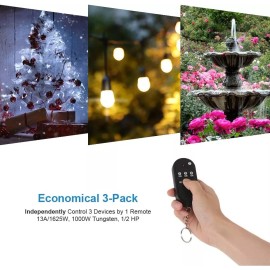 DEWENWILS Outdoor Indoor Wireless Remote Control Outlet Kit, Waterproof 100 Feet