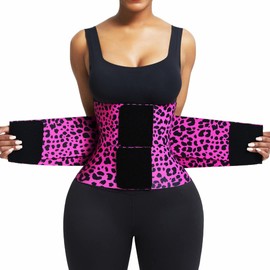 EBF Waist Trainer Belt Compression For Woman & Man Fat Tummy Trimmer Sweat Simulation Back Support Shaping Curving Adjustable Pink