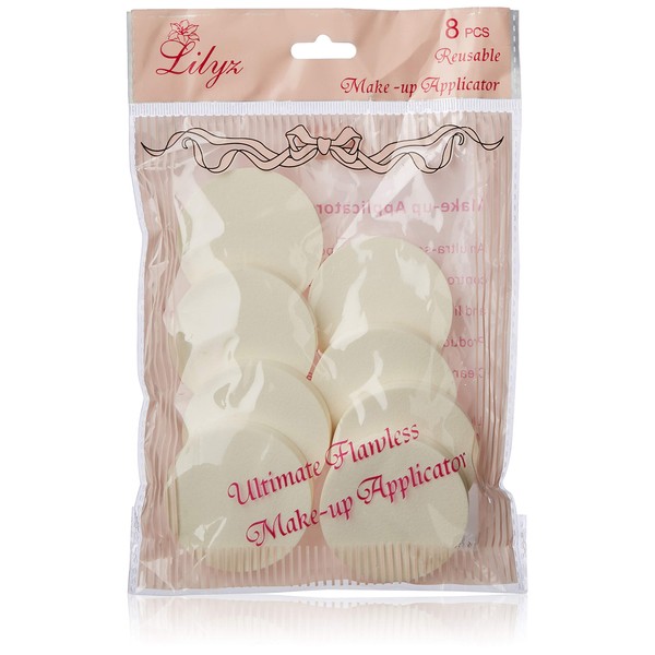 Lilyz Makeup Blender Sponges, 8-Piece, White