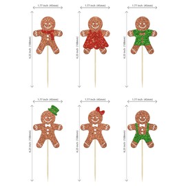 24 piezas de decoración para cupcakes de pan de jengibre para hombre o niña, diseño de pan, regalo de género, baby shower, suministros de decoración para fiestas