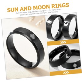 Healeved 5 Pairs Sun and Moon Promise Rings for Couples Engaging Jewelry for Him Her Unique Wedding Present Stylish Love Symbols for Boyfriend Girlfriend