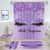 GURETER Purple Pretty Eyelash Shower Curtain Set, 4PCS Hello Gorgeous