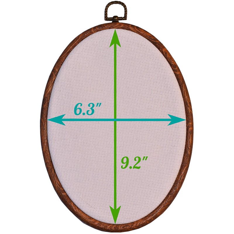 Celley Embroidery Hoops, Oval Imitated Wood Design, 3 Pcs