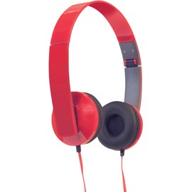Netagon Slim Profile Over-Ear Headphones, Foldable Stereo Headphones Headset for Phones, PC, Laptop, Travel, Music (Red)