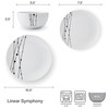 Studio Nova Linear Symphony 12 Piece Dinnerware Plate Bowl Set,