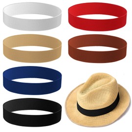 Cindeer 6 Pieces Stretchable Hat Band for Women Cowboy Hat Band for Men Panama Straw Accessories, 6 Colors(Vivid Colors)