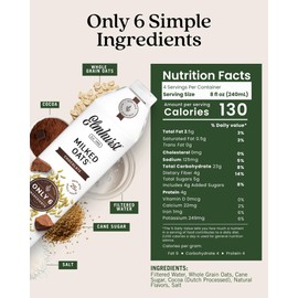 Elmhurst 1925 Chocolate Oat Milk - 32 Ounce (Pack of 6) Dairy-Free, Vegan, Kosher, Gluten-Free, Less Sugar, Shelf Stable Plant Based Milk Made with Whole Grain Oats & Cocoa for Smoothies & Baking