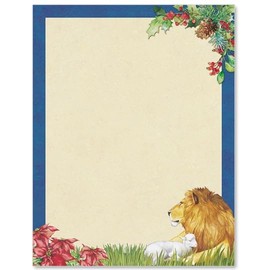 PaperDirect Divine Tranquility Lion and Lamb Stationery, Letters, Cards, Invites, Border Papers, Letterhead 8.5 x 11, 25 sheets, Elegant Premium Writing Paper, Decorative Printer Paper