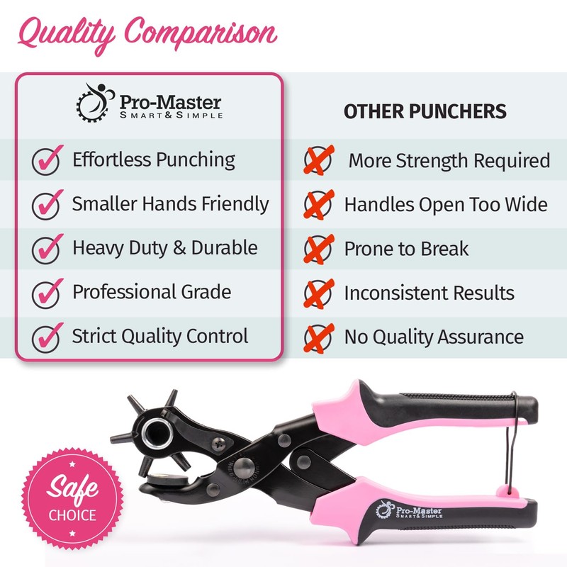 Precision Leather Hole Punch Tool, Best for Belts, Fabric, Leather