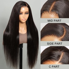 SUPERLOOK Wear and Go Glueless Wigs Human Hair Pre Plucked Pre Cut For Beginners 22 Inch Straight Lace Front Wigs Human Hair Glueless 5x5 HD Lace Closure Wigs Human Hair Straight wigs Human Hair for Women