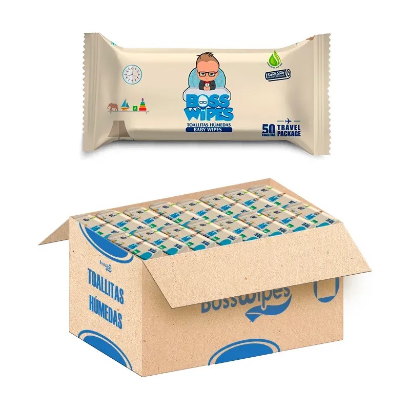 50 Toallitas Húmedas Bebe Bosswipes Junior Resellable 1 Paqu