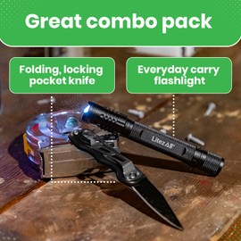 LitezAll 280 Lumen Tactical Flashlight and Pocket Knife Combo