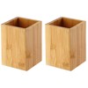 2 Pieces Rectangular Pen Holder, Wooden Pen Holder, Simple Stationery