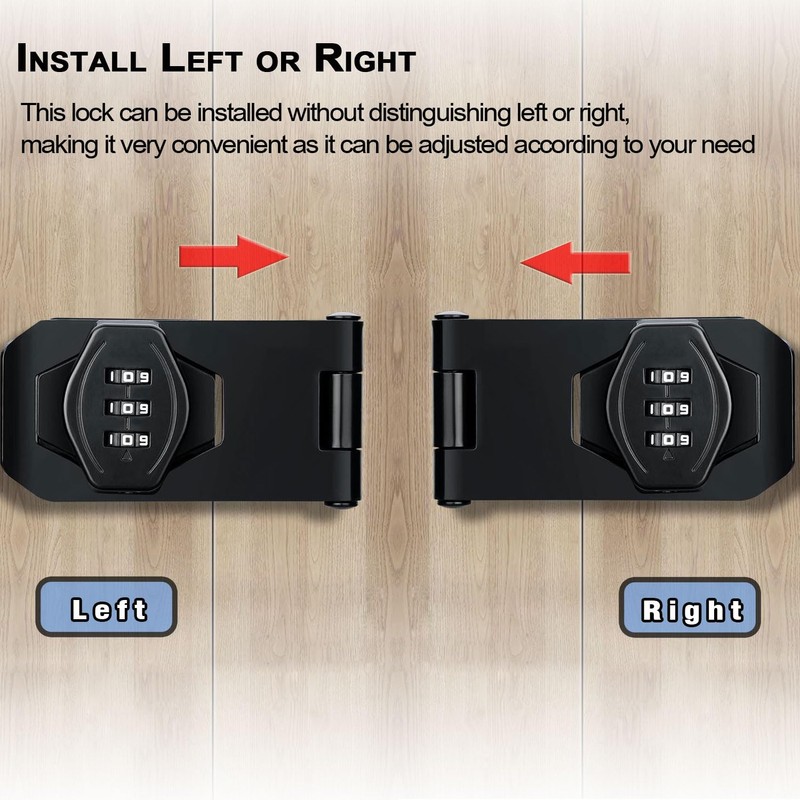 Keyless Cabinet Combination Lock,3-Digit Combination Lock Twist Knob Hasp Latch